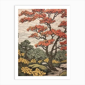 Sour Cherry 2 Vintage Autumn Tree Print  Art Print