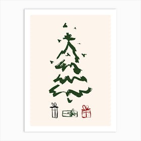 Minimalist Christmas Tree Poster Art Print