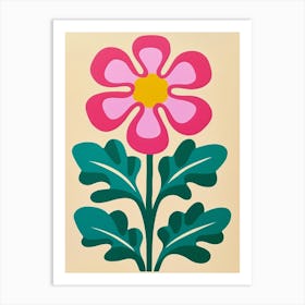 Cut Out Style Flower Art Flax Flower 4 Art Print