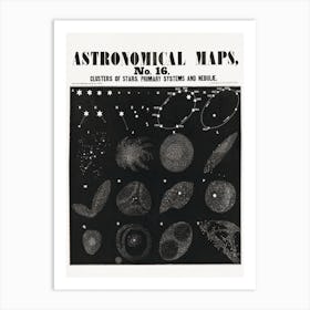 Astronomical Maps Stars Vintage Poster Art Print