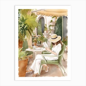 Reading In Positano Art Print