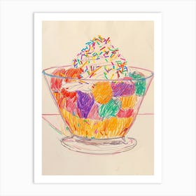 Jelly Trifle Children S Scribble Style 3 Art Print