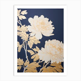 Gold Peonies Art Print