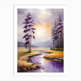 Sunset By The River 1 Art Print