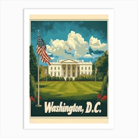 Aihrgdesign A Mid Century Modern Travel Poster For Washington DC 1 Art Print