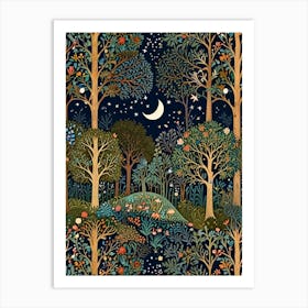 William Morris Night In The Forest 10 Art Print