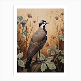 Dark And Moody Botanical Lapwing 1 Art Print