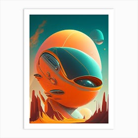 Spaceship Comic Space Space Art Print