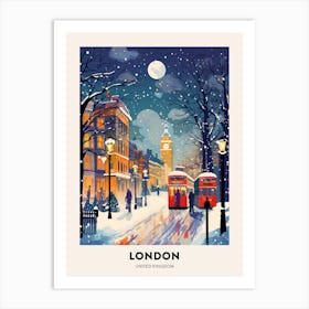 Winter Night  Travel Poster London United Kingdom 8 Art Print