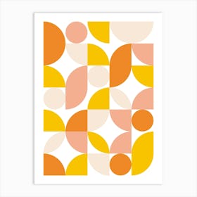 Mid Century Modern Abstract 26 Peach, Orange, Yellow Art Print