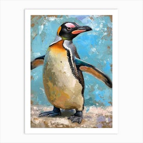 Galapagos Penguin King George Island Colour Block Painting 2 Art Print