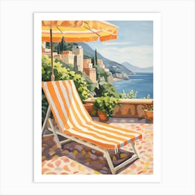 Sun Lounger By The Pool In Amalfi Coast Italy 2 Art Print