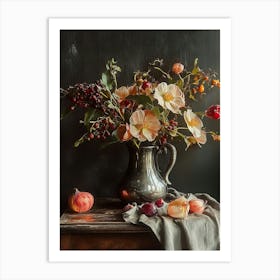 Autumn Flowers In A Vase Art Print