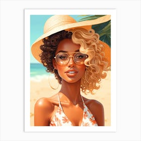 Honey-skinned girl Art Print