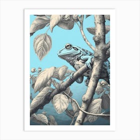 Cyan Frog Desert Wave 2 Art Print