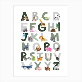 Green Alphabet Art Print