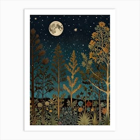 Night In The Woods Style William Morris Art Print