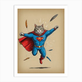 Superman Cat Art Print