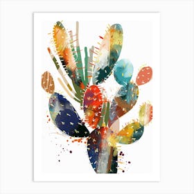 Christmas Cactus Plant Minimalist Illustration 2 Art Print