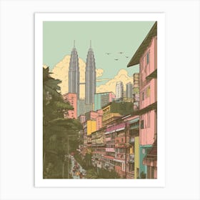 Kuala Lumpur Malaysia Travel Illustration 4 Art Print