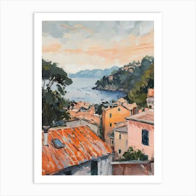 Portofino Rooftops Morning Skyline 3 Art Print