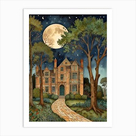 William Morris Moonlight In The Woods 30 Art Print