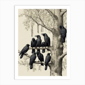 Crows In A Tree Art Print