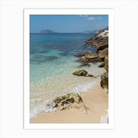 Clear sea water and rocks on the Mediterranean coast Art Print