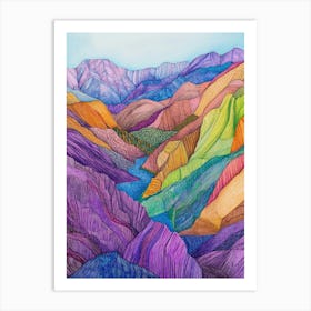 Colorful Mountain Landscape 10 Art Print