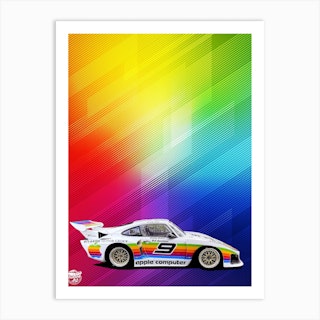 Porsche 935 Apple Rainbow Motorsport Le Mans Art Print