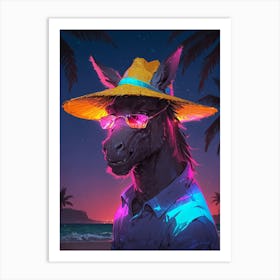 Donkey With Sunglasses Art Print