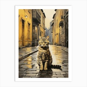 Cat On The Street 2 Art Print