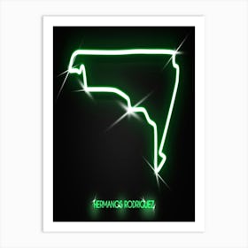 Autodromo Hermanos Rodriguez Mexico F1 Track neon Art Print