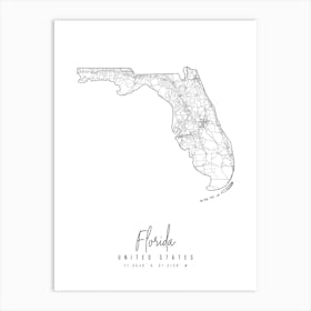 Florida Minimal Street Map Art Print