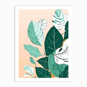 Abstract Background With Leaves Art Print