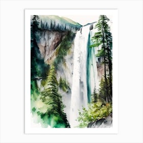 Shannon Falls, Canada Water Colour  (2) Art Print