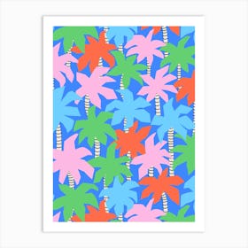 Colorful Palm Trees Pattern Art Print