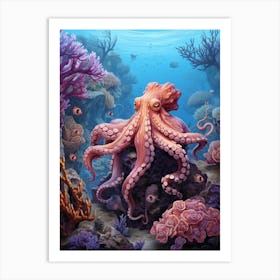 Curious Octopus 2 Art Print