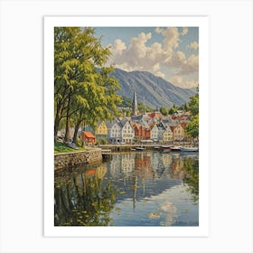 Waterside Town Art Print