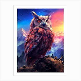 Owl In The Sky Art Print
