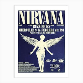 Saarav Nirvana Concert Poster Kurt Cobain Rock Music Aesthetic Decor Art Print