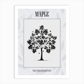 Maple Tree Simple Geometric Nature Stencil 1 Poster Art Print