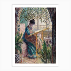 Madame Monet Embroidering 1, Claude Monet Art Print