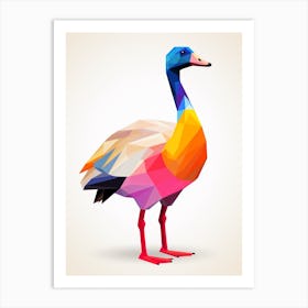 Colourful Geometric Bird Goose 3 Art Print