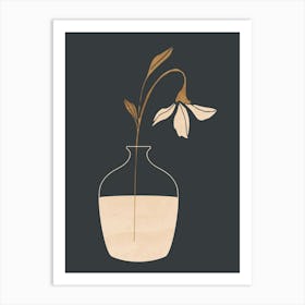 Minimal Abstract Art Vase Flower 3 Art Print