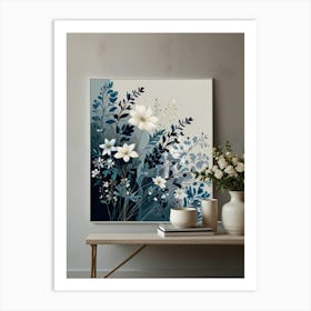 Blue And White Flowers Art Print