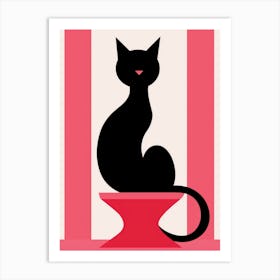 Cat Sitting On A Stool Art Print