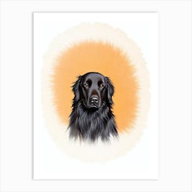 Flat Coated Retriever Illustration Dog Art Print
