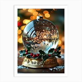 Christmas Snow Globe Art Print