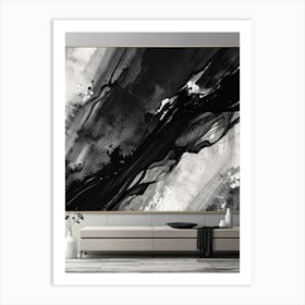 Abstract Black And White Painting 4 Art Print